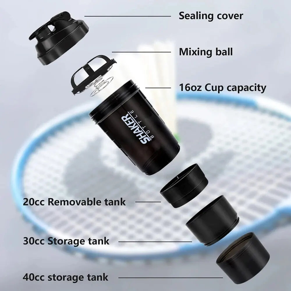 IronCoreFitness 3 Layer Shaker Protein Bottle